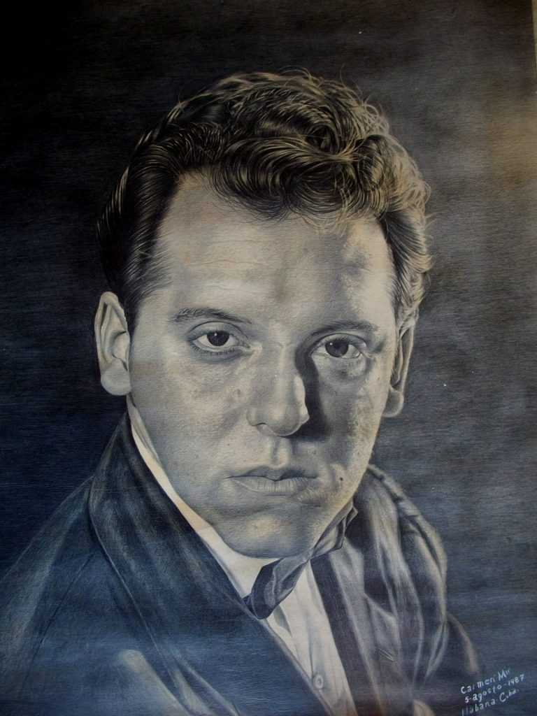 .Dibujo a lápiz sobre cartulina, hecho a los 14 años de edad