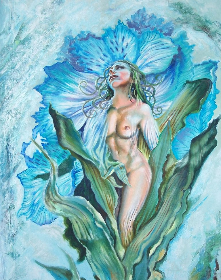 Blue,38,18 in x 51,18 in.Oil on canvas.Available.