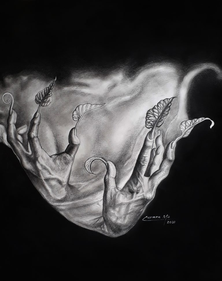Breath of the Earth.18 in x 24 in.Graphite on Cardstock.Available.