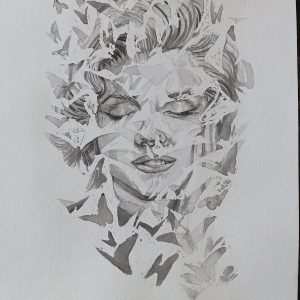 Fading Dreams..12 in x 18 in.Watercolor on Cardstock.Available.