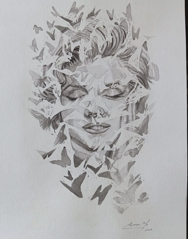 Fading Dreams..12 in x 18 in.Watercolor on Cardstock.Available.
