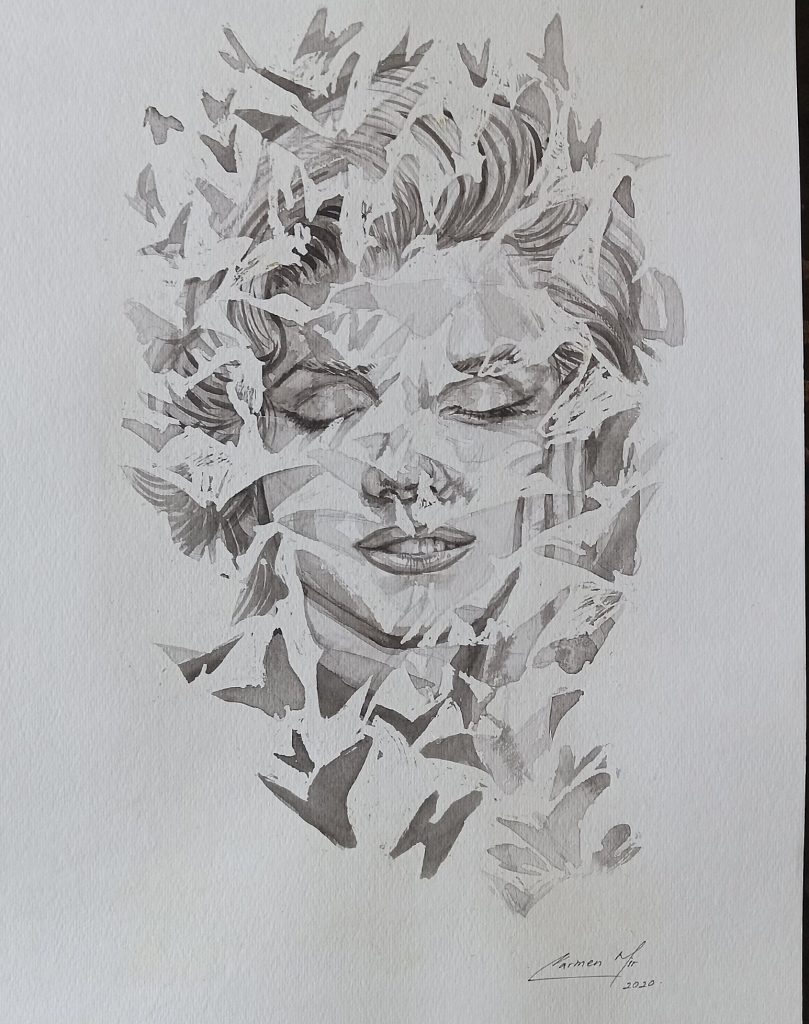 Fading Dreams..12 in x 18 in.Watercolor on Cardstock.Available.
