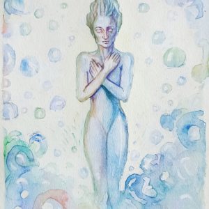 Ninfa. 9 in x 12 in. Watercolor on Cardstock.Available.