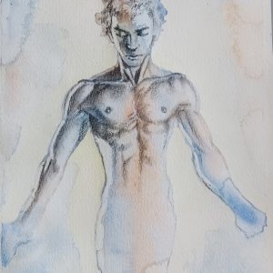 Sylph. 9 in x 12 in.Watercolor on Cardstock.Available.