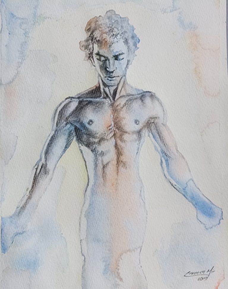 Sylph. 9 in x 12 in.Watercolor on Cardstock.Available.