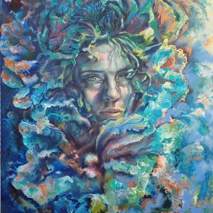 Water Chrysalis. 38,18 in x 51,18 in.acrilic on canvas.Available